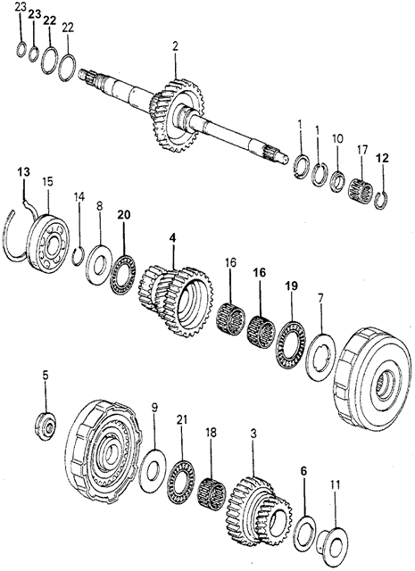 TRANSMISSION - HONDAMATIC/HMT MAINSHAFT (2) for 1981 Honda ACCORD HATCHBACK #1