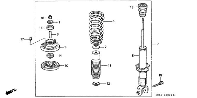 CHASSIS/REAR SHOCK ABSORBER for 1996 Honda CIVIC SEDAN #1