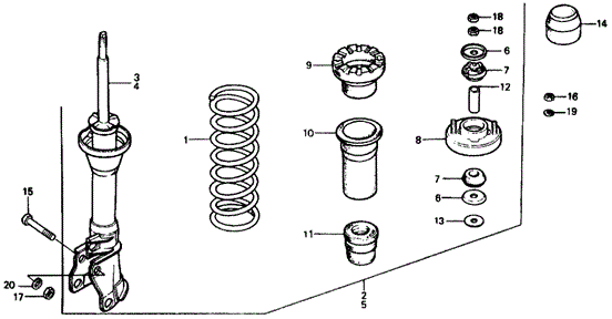 CHASSIS/REAR SHOCK ABSORBER ('76-'77) for 1977 Honda CIVIC COUPE #1