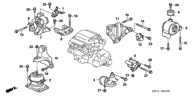 PILOT ENGINE MOUNTS ('06-) (4WD)