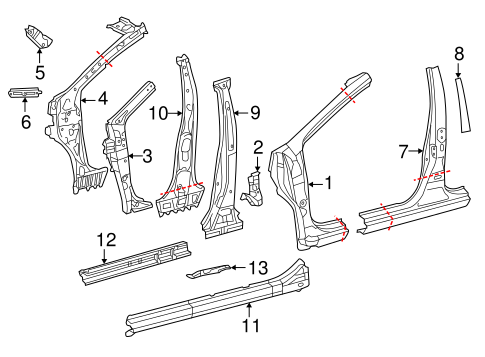 Prius C CENTER PILLAR & ROCKER