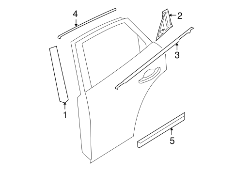 QX70 EXTERIOR TRIM - REAR DOOR