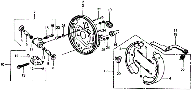 CHASSIS/REAR BRAKE SHOE for 1976 Honda CIVIC COUPE #1