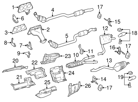 E350 EXHAUST COMPONENTS