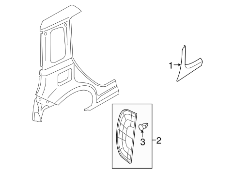 Cube EXTERIOR TRIM - QUARTER PANEL