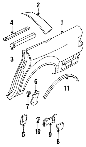 100 Quattro QUARTER PANEL & COMPONENTS