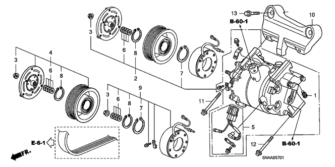 CIVIC SEDAN A / C AIR CONDITIONER (COMPRESSOR) (2.0L)