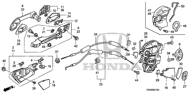 BODY / AIR CONDITIONING/REAR DOOR LOCKS - OUTER HANDLE for 2009 Honda ACCORD SEDAN #1