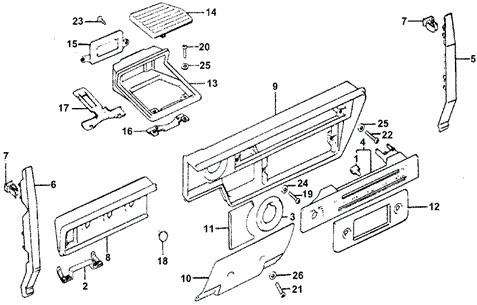 INTERIOR / BUMPER/INSTRUMENT GARNISH for 1978 Honda ACCORD HATCHBACK #1