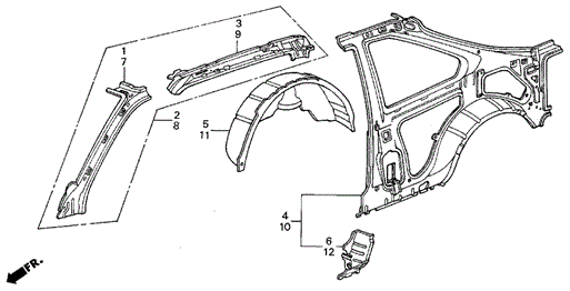 INTEGRA HATCHBACK INNER PANEL 3DR