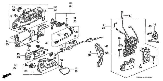 RSX DOOR LOCKS - OUTER HANDLE