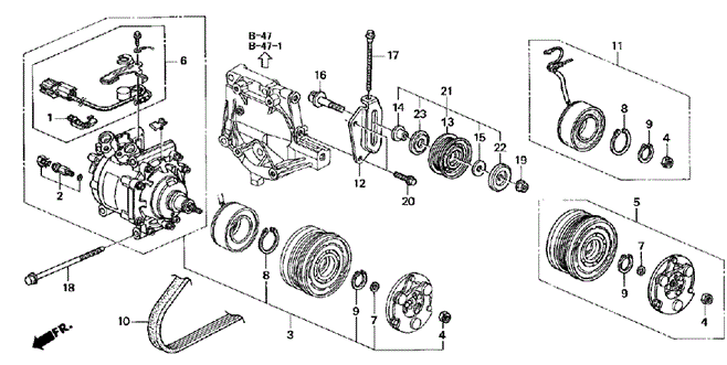 BODY / AIR CONDITIONING/A/C COMPRESSOR (SANDEN) for 1997 Honda CIVIC SEDAN #1