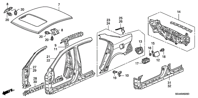 TSX SEDAN OUTER PANEL - REAR PANEL (PLASMA STYLE PANEL)