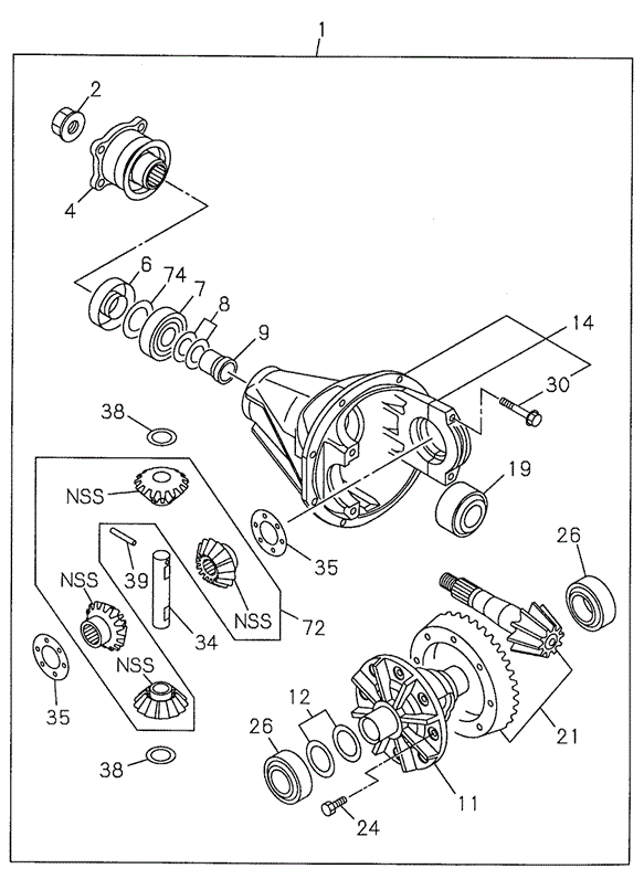 CHASSIS/FRONT FINAL DRIVE (2) for 1995 Honda PASSPORT #1
