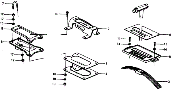 CHASSIS/HMT SELECTOR CONSOLE for 1976 Honda CIVIC COUPE #1