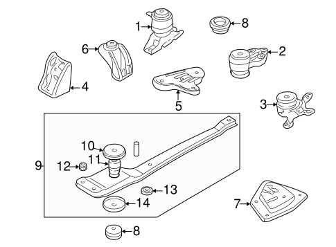 Tribute ENGINE & TRANS MOUNTING