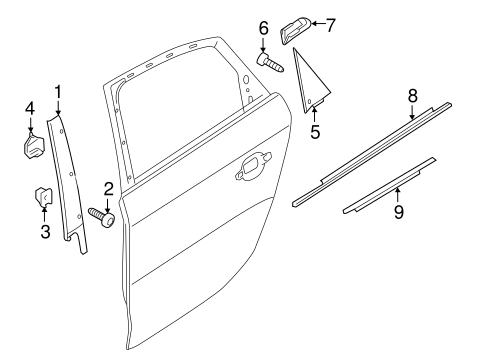S4 EXTERIOR TRIM - REAR DOOR