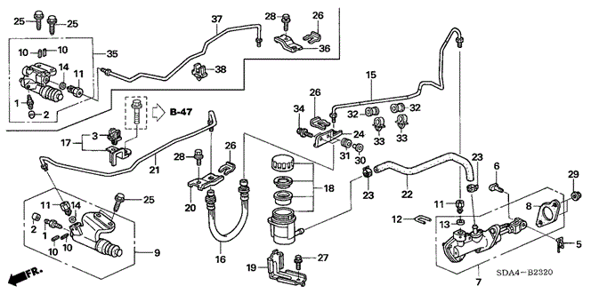 CHASSIS/CLUTCH MASTER CYLINDER for 2004 Honda ACCORD SEDAN #1