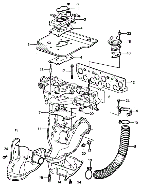 ENGINE/CARBURETOR INSULATOR - MANIFOLD ('82-'83) for 1982 Honda CIVIC SEDAN #1