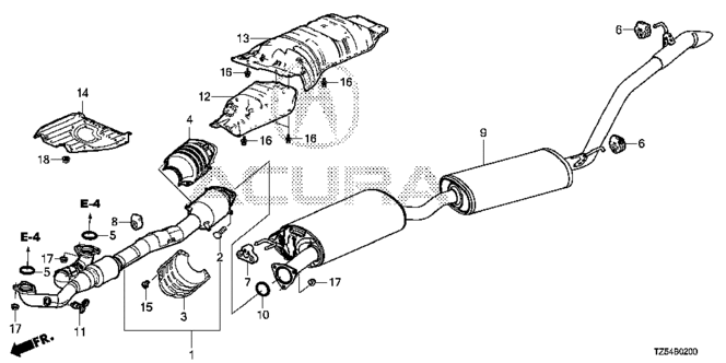 ELECTRICAL / EXHAUST / HEATER / FUEL/EXHAUST PIPE - MUFFLER for 2014 Acura MDX #1