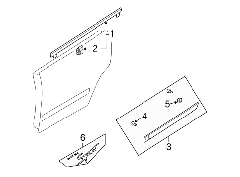 Impreza EXTERIOR TRIM - REAR DOOR