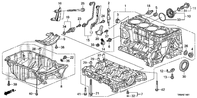 CIVIC SEDAN CYLINDER BLOCK - OIL PAN (2.4L)