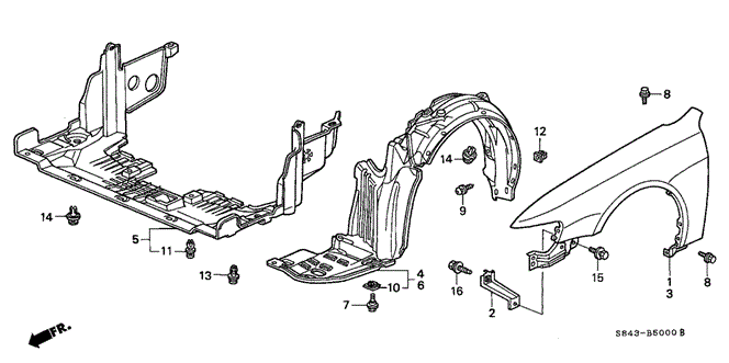 BODY / AIR CONDITIONING/FRONT FENDERS for 1998 Honda ACCORD SEDAN #1