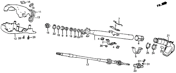 CHASSIS/STEERING COLUMN (1) for 1983 Honda PRELUDE #1