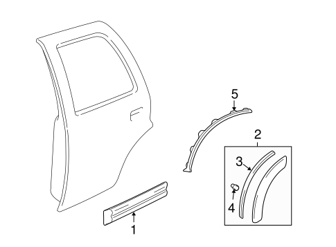 Tracker EXTERIOR TRIM - REAR DOOR