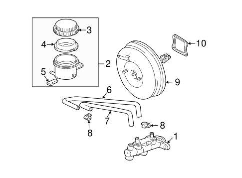 Endeavor MASTER CYLINDER - COMPONENTS ON DASH PANEL