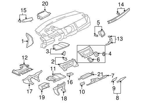 Lancer INSTRUMENT PANEL COMPONENTS