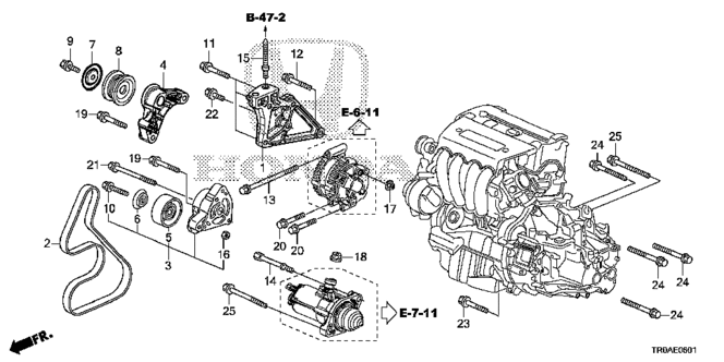 CIVIC SEDAN ALTERNATOR BRACKET  - TENSIONER (2.4L)