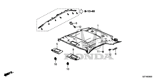 INTERIOR / BUMPER/ROOF LINING for 2011 Honda CR-Z #1