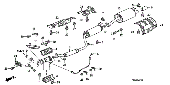 CIVIC SEDAN EXHAUST PIPE - MUFFLER (2.0L)