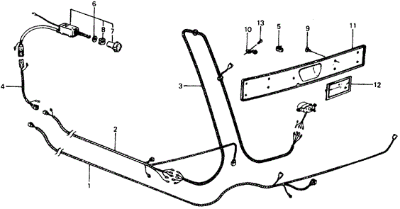 BODY / AIR CONDITIONING/REAR WIPER WIRING HARNESS for 1976 Honda CIVIC COUPE #1