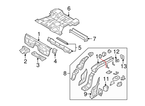 MX-5 Miata REAR FLOOR & RAILS