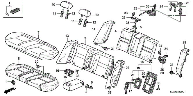INTERIOR / BUMPER/REAR SEAT for 2003 Honda ACCORD SEDAN #1