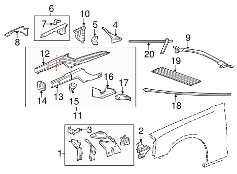 Camaro STRUCTURAL COMPONENTS & RAILS