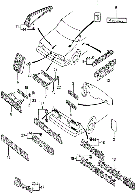 INTERIOR / BUMPER/EMBLEMS for 1981 Honda ACCORD HATCHBACK #1