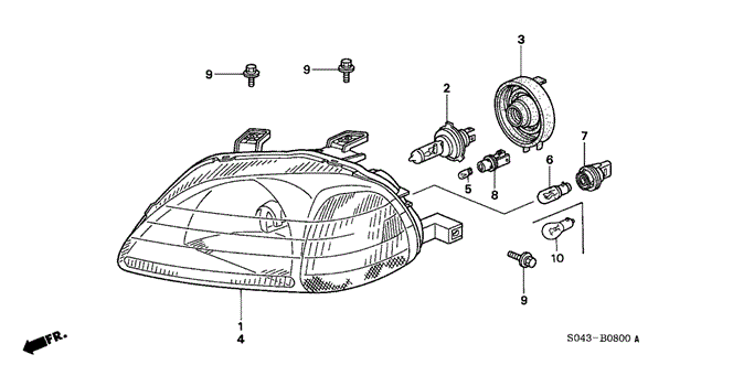 ELECTRICAL / EXHAUST / HEATER / FUEL/HEADLIGHT for 1996 Honda CIVIC SEDAN #1