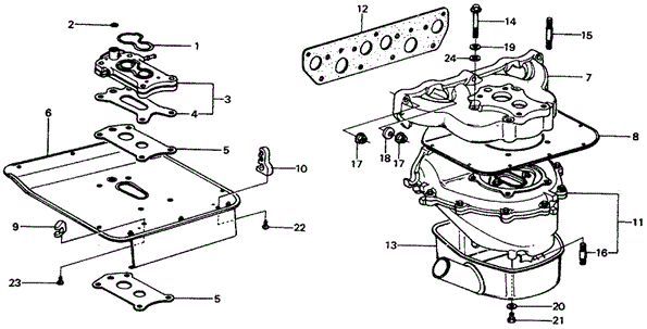 ENGINE/CARBURETOR INSULATOR - MANIFOLD ('76) for 1976 Honda CIVIC HATCHBACK #1