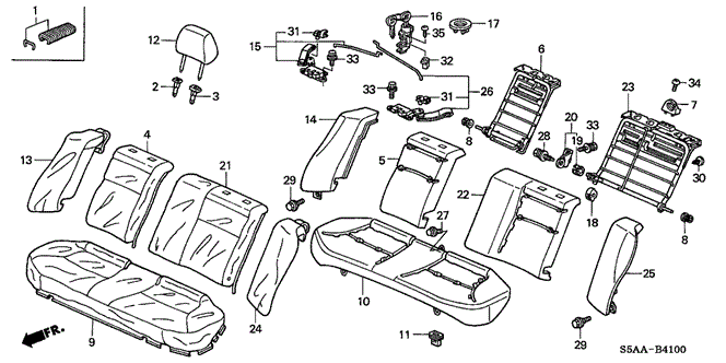 INTERIOR / BUMPER/REAR SEAT (1) for 2004 Honda CIVIC SEDAN #1
