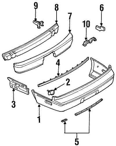 Q45 BUMPER ASSEMBLY - REAR
