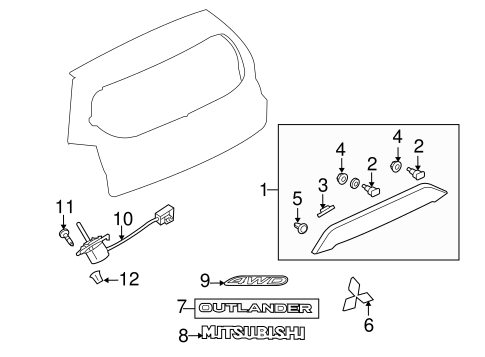 Outlander EXTERIOR TRIM - LIFT GATE
