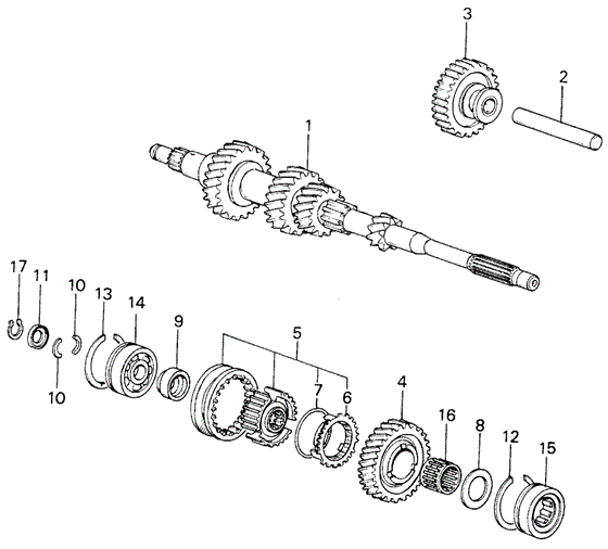 TRANSMISSION - MANUAL/5MT MAINSHAFT - MAINSHAFT GEARS (1) for 1980 Honda CIVIC HATCHBACK #1