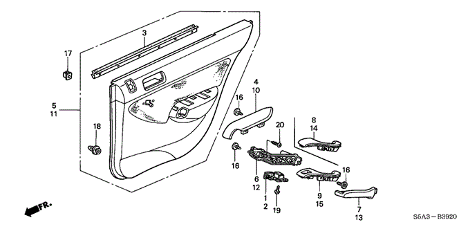 INTERIOR / BUMPER/REAR DOOR LINING for 2003 Honda CIVIC SEDAN #1