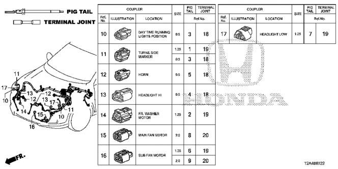 ACCORD SEDAN ELECTRICAL CONNECTORS (FR.) (3)