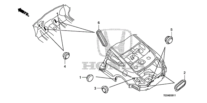 INTERIOR / BUMPER/GROMMET (RR.) for 2009 Honda ACCORD COUPE #1