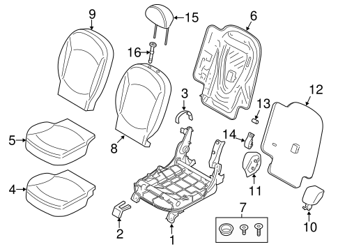 Cooper Paceman REAR SEAT COMPONENTS 2