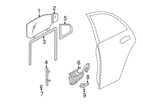 Elantra GLASS - REAR DOOR